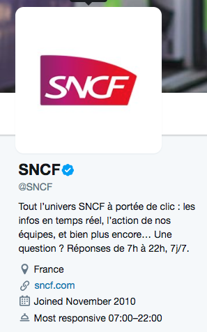 Twitter SNCF